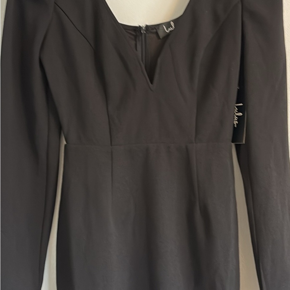 Lulu's Black Long-Sleeve Mini Dress